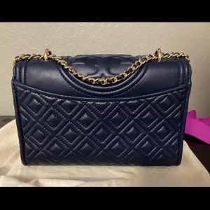 Tory Burch Fleming Small Convertible Crossbody Bag Navy